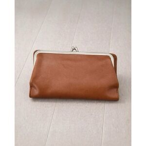 HOBO Diane Wallet Clutch Cognac Leather NWT Houndstooth
